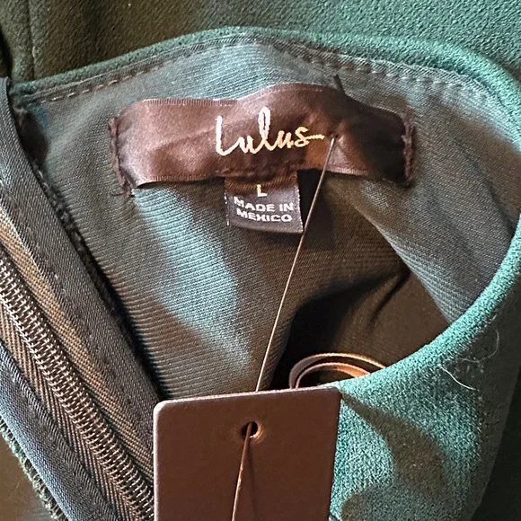 Lulu's Dark Green One-Shoulder Dress - Picture 3 of 8